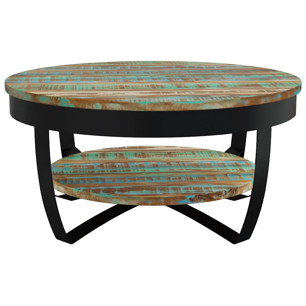 Tavolino da CaffÃ¨ in Legno Massello Recuperato 65x32 cm cod mxl 9880