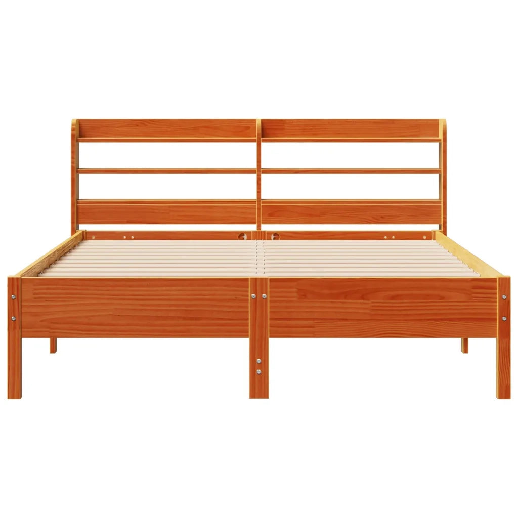 Letto senza Materasso Marrone Cera 150x200 cm in Legno di Pino 3306887