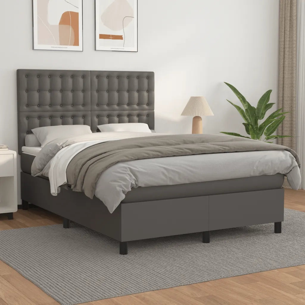Giroletto a Molle con Materasso Grigio 140x200 cm in Similpellecod mxl 99790