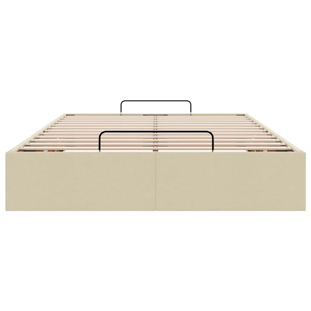Struttura Letto Pouf senza Materasso Crema 120x200 cm Tessuto 3310873