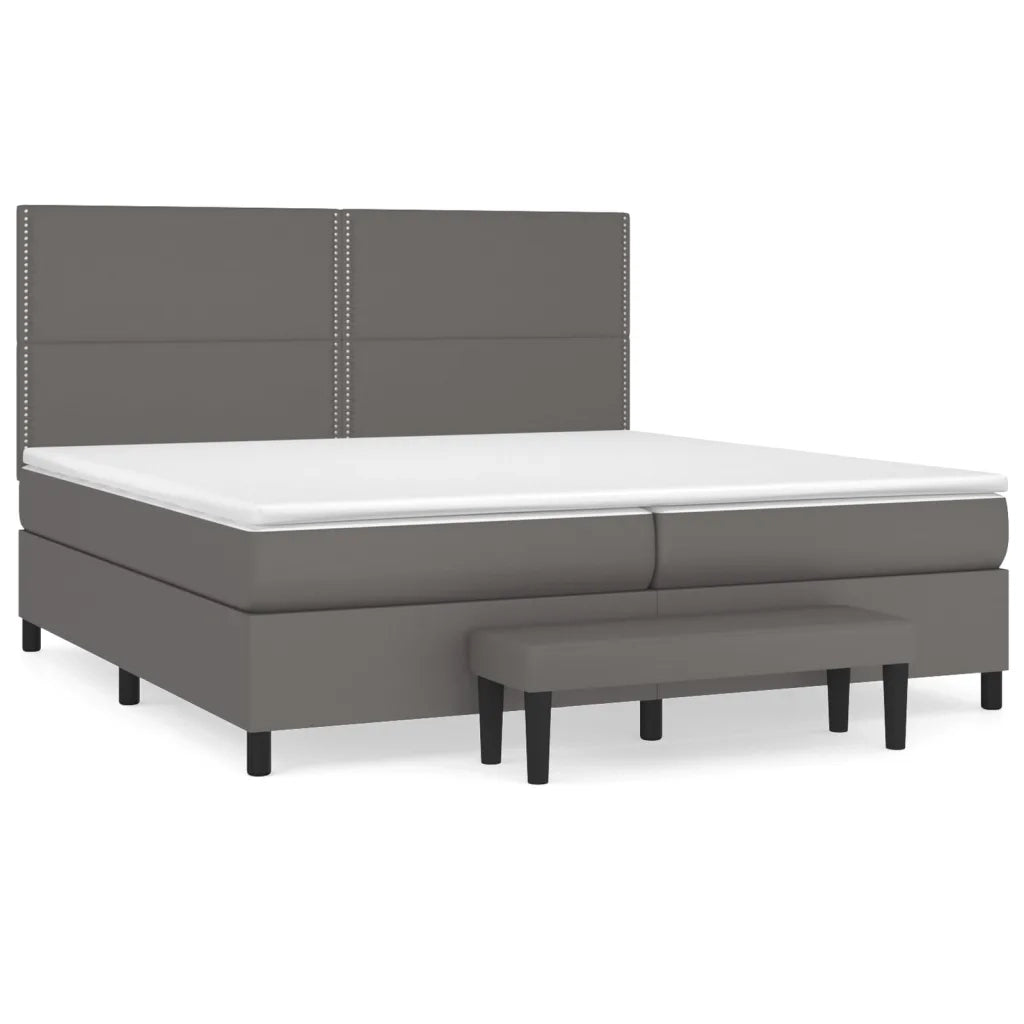 Giroletto a Molle con Materasso Grgio 200x200 cm in Similpelle 3137627