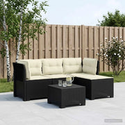 Divano da giardino 4 posti con cuscini aspetto rattan PP 3443942