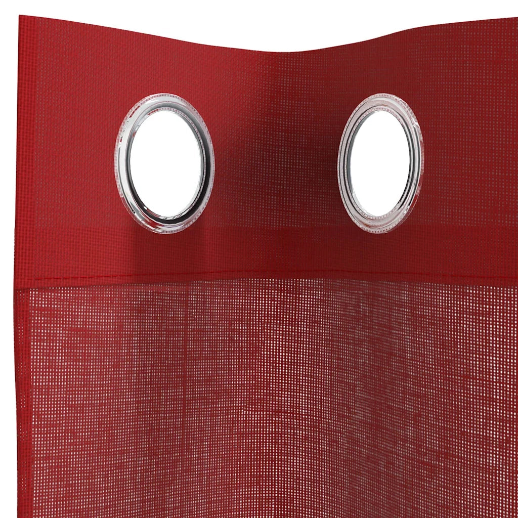 Tende in Voile con Occhielli 2 pz Rosso Vino 4102155