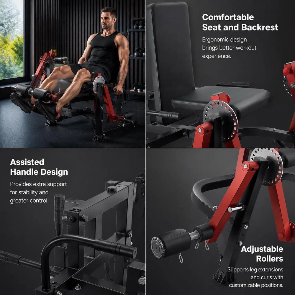Leg Extension And Curl Machine, Seated Leg Rotation Machine For The Thighs, Adjustable Device For Special Lower Body Exercises, Home Gym Training Bench (317 Kg Load Capacity)
