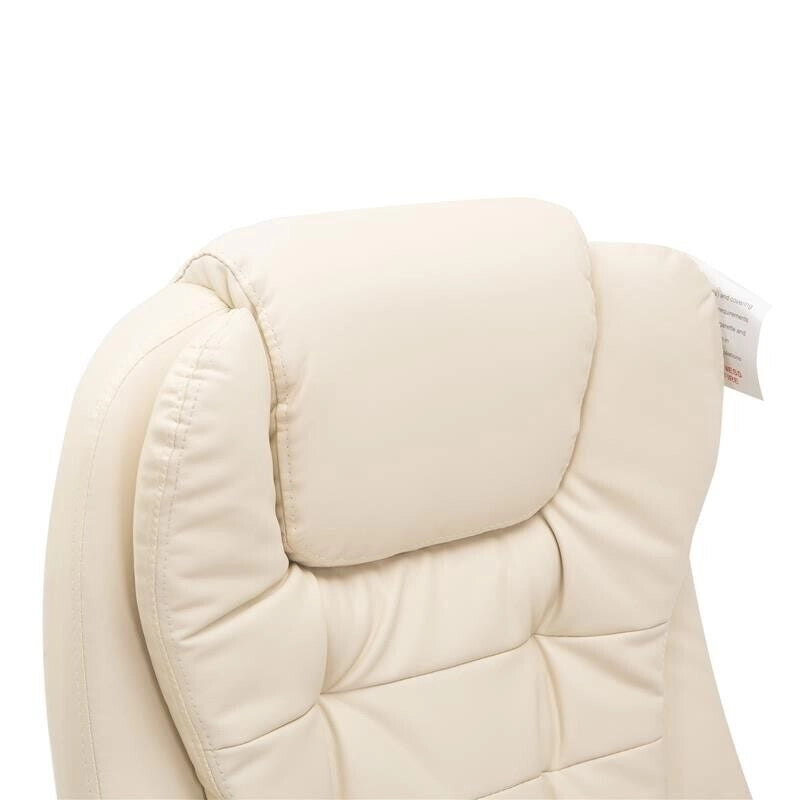 POLTRONA DA UFFICIO MASSAGGIANTE IN ECOPELLE 62 X 68 X 111-121 CM BEIGE