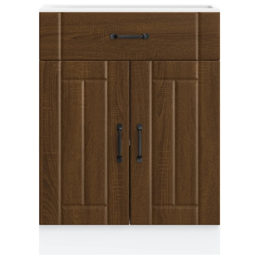 Base da Cucina Lucca Rovere Marrone in Legno Multistrato 853734