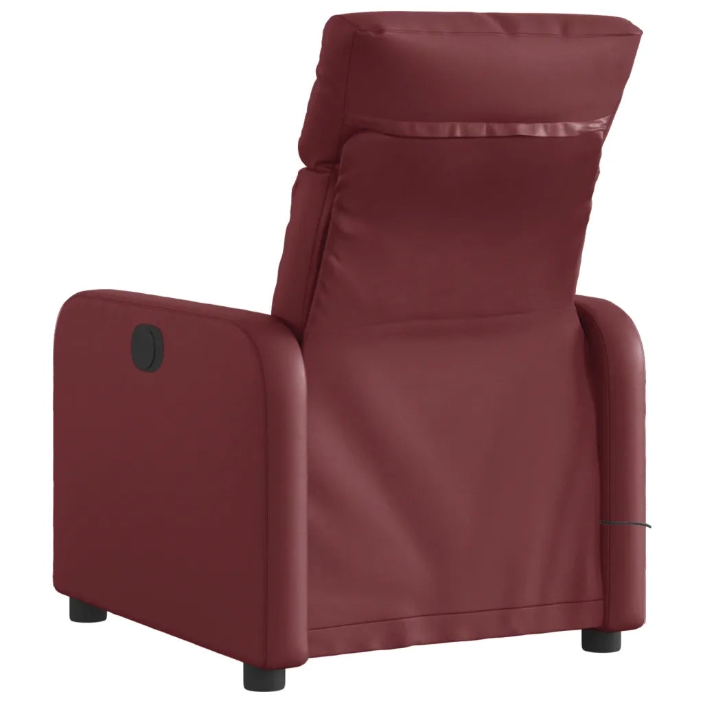 Divano Sedia-Poltrona Massaggiante Reclinabile Rosso Vino in Similpelle 770421