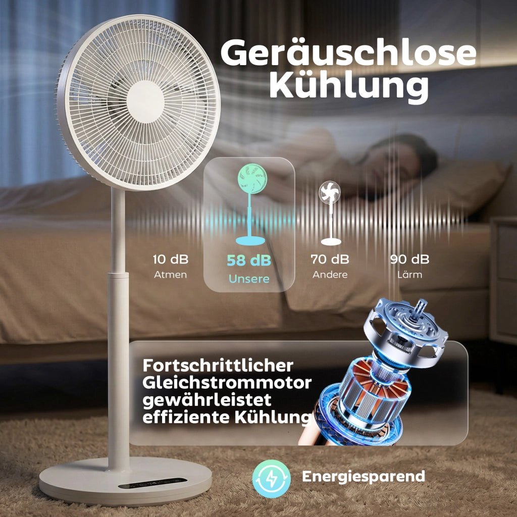 Ventilatore da terra con telecomando e 12 velocit¨¤ ¨C zephmum ¨C Bianco altezza regolabile
