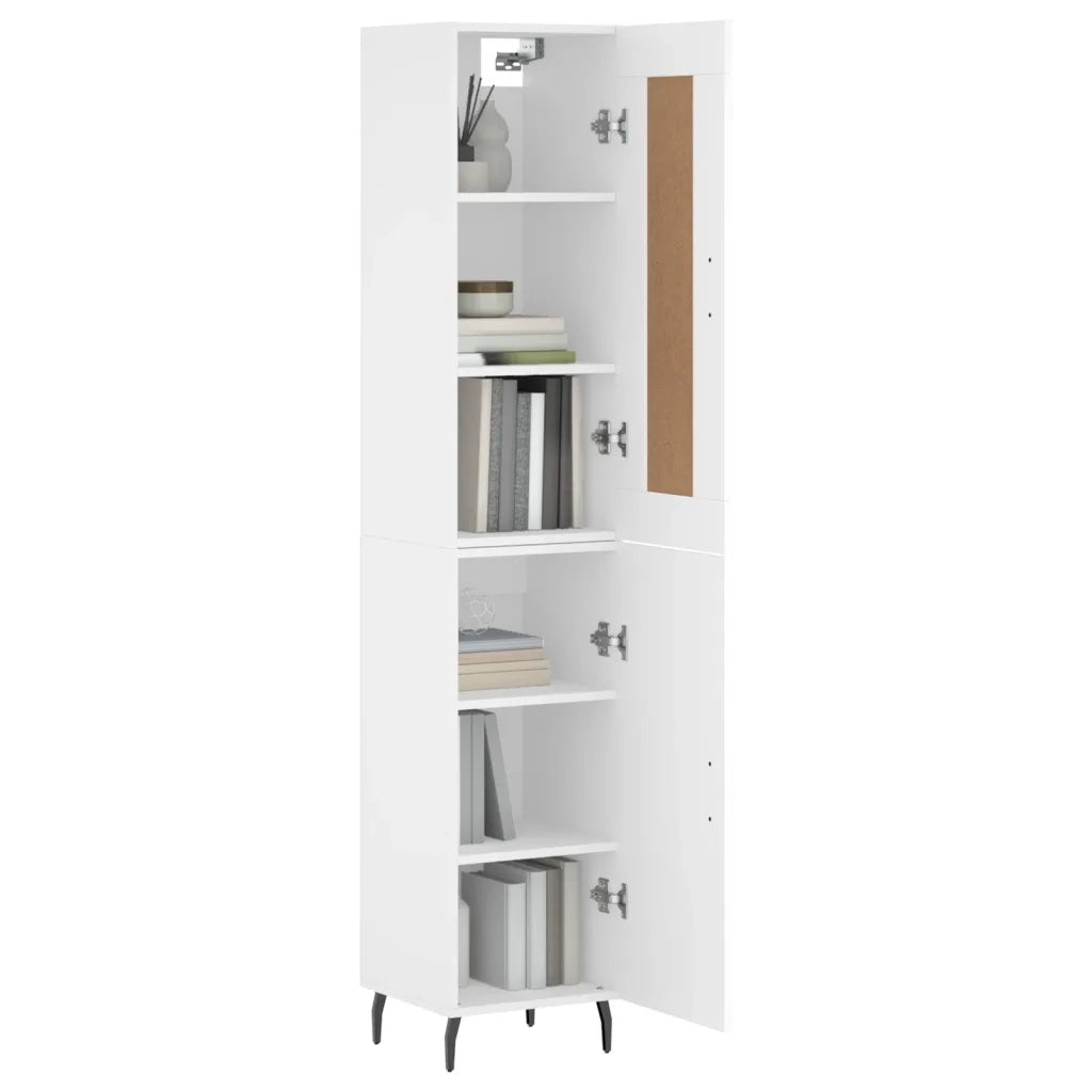 vidaXL Credenza Bianca 34,5x34x180 cm in Legno Multistrato