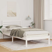 Struttura del letto Bianco 100 x 210 cm Pino massello 872309