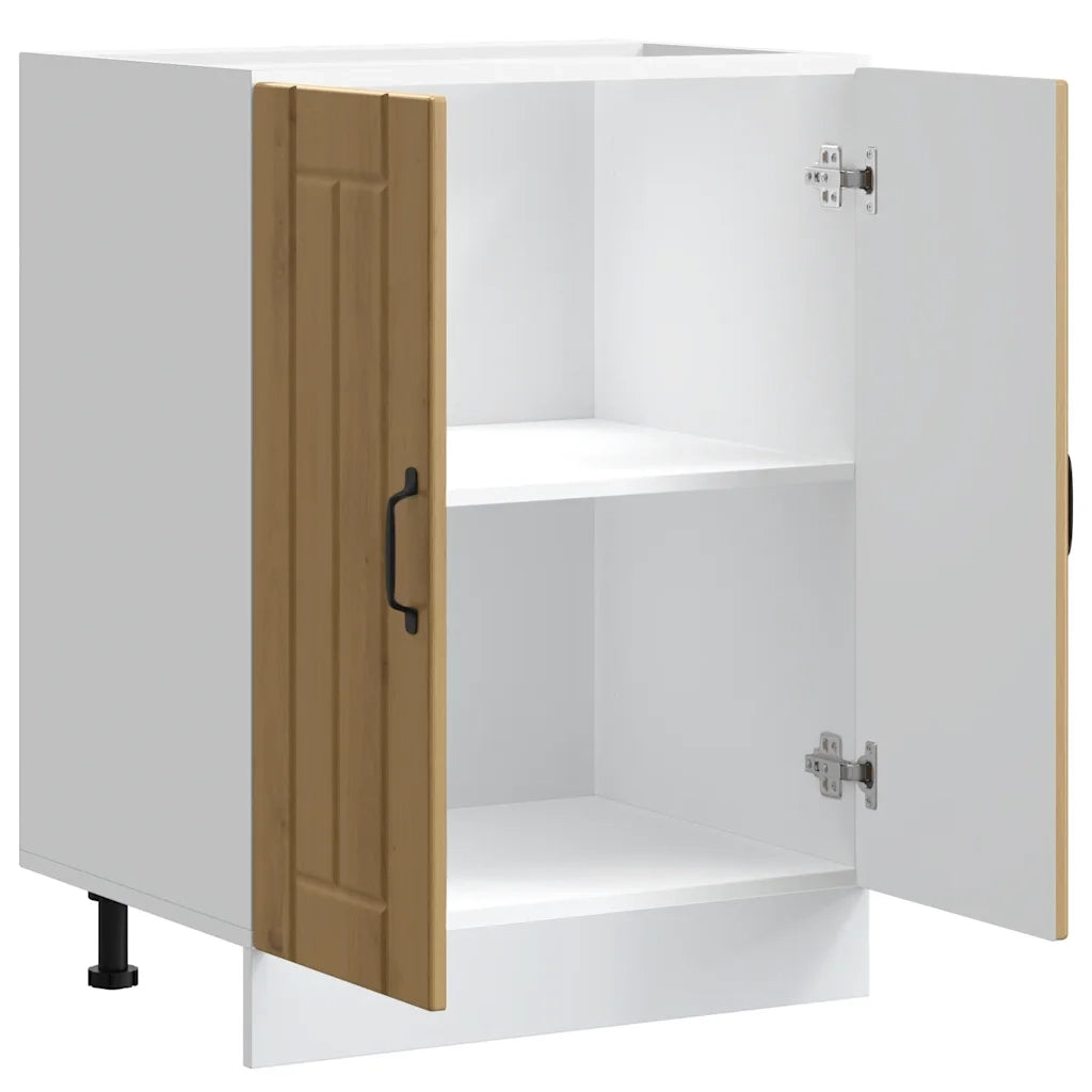 Mobile Base Lavello Lucca Rovere Artigianale Legno Multistrato