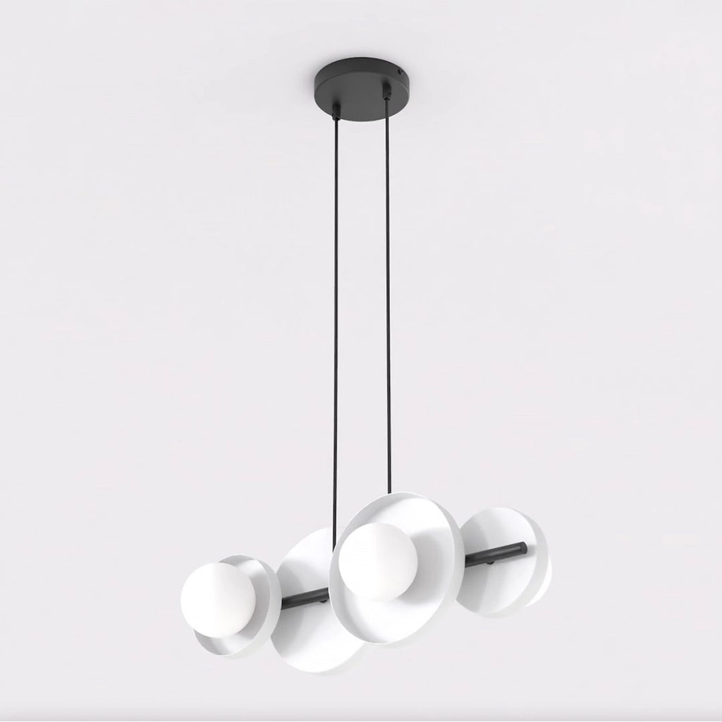 Lampada a sospensione Model in acciaio nero e vetro