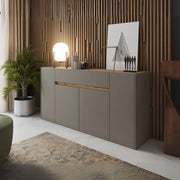 Madia Nordik 4 ante e 1 cassetto in grigio congo e rovere wotan 170x39.6x85H – Stile e funzionalità