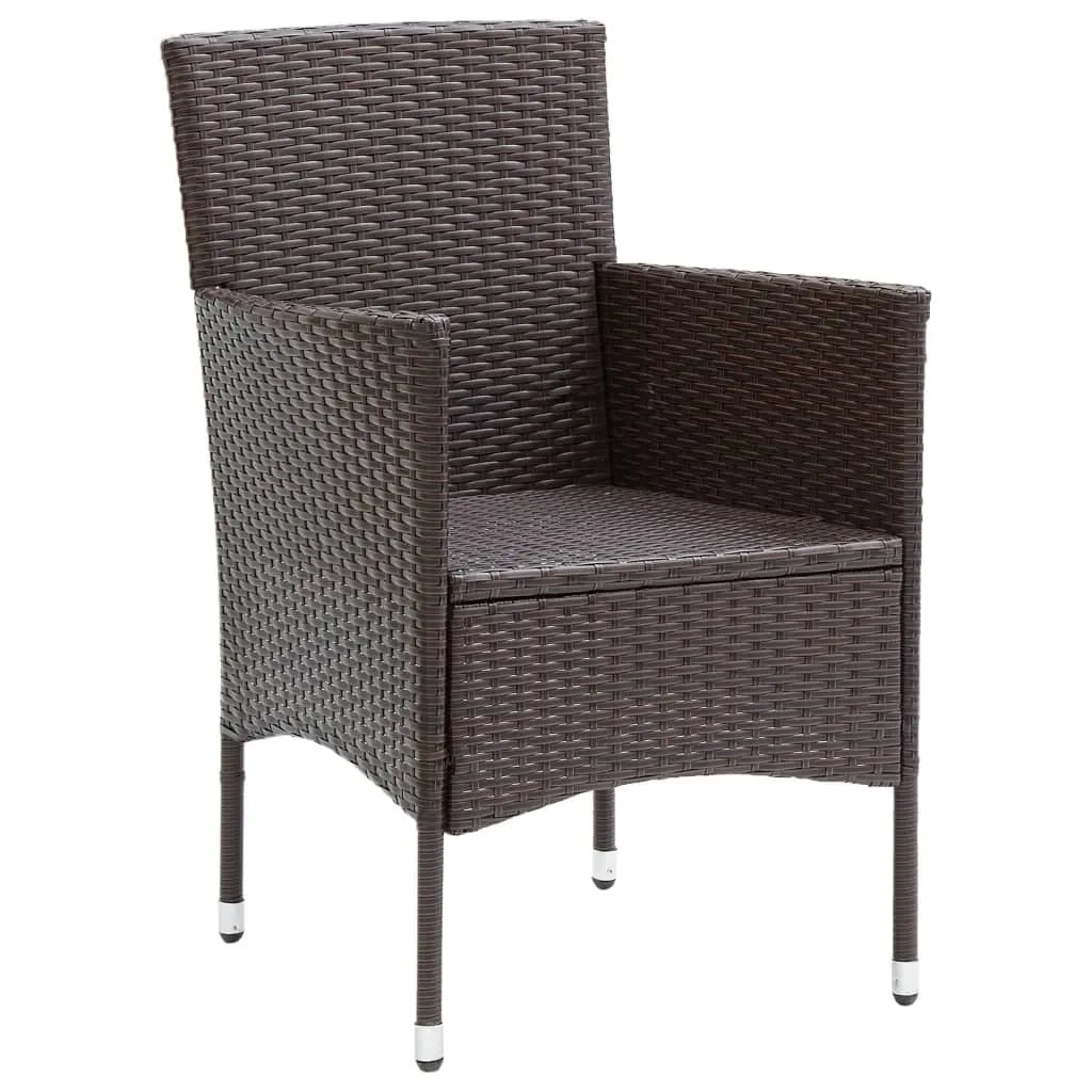 Set da Pranzo per Giardino 5 pz con Cuscini Polyrattan Marrone cod mxl 51832