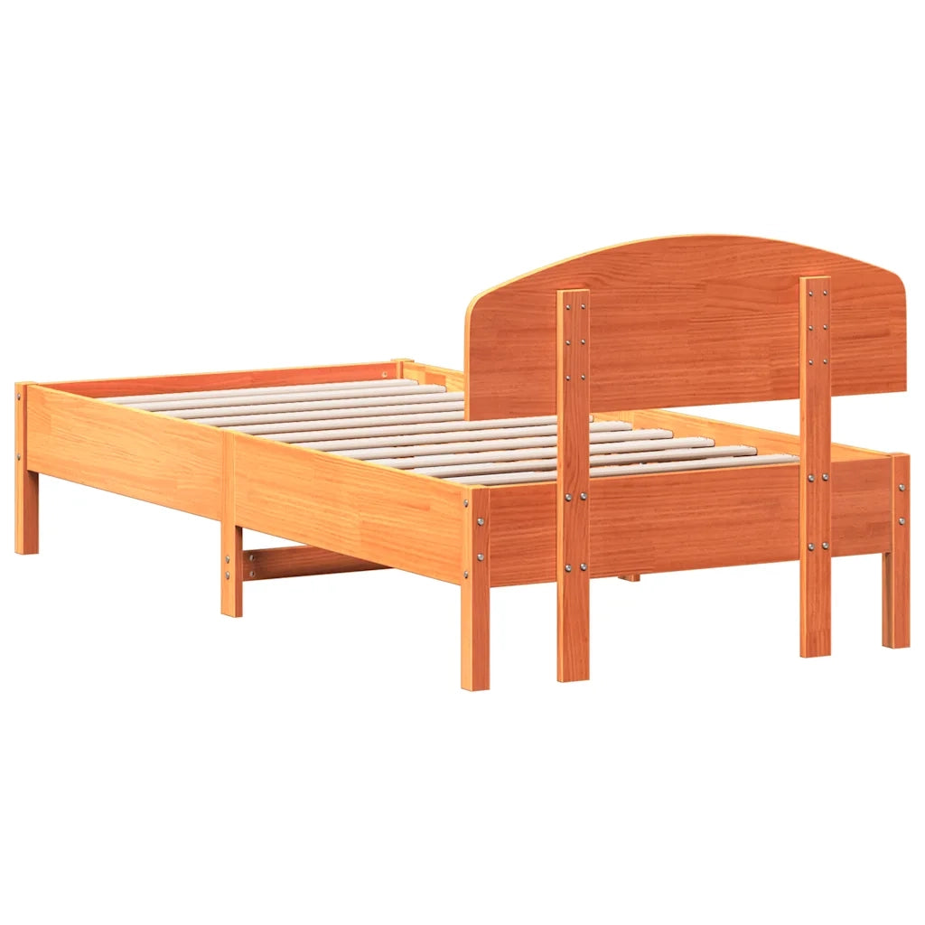 Letto senza Materasso Marrone Cera 75x190 cm in Legno di Pino 3207244