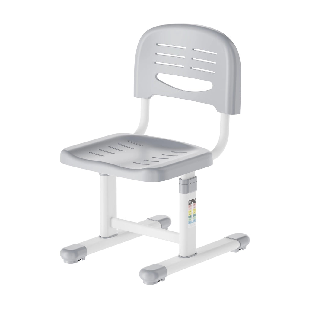 Sedia per Cameretta Sauda ad Altezza Regolabile 75 x 36 x 46 cm - Grigio Chiaro / Bianco [en.casa]