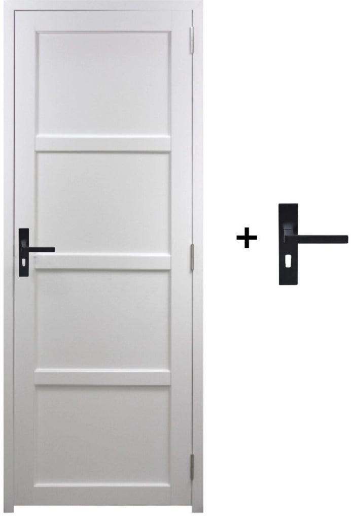 Blocco Porta Tamera Bianco H204 x L73 Pannello Laterale Sinistro a Spinta + Maniglia