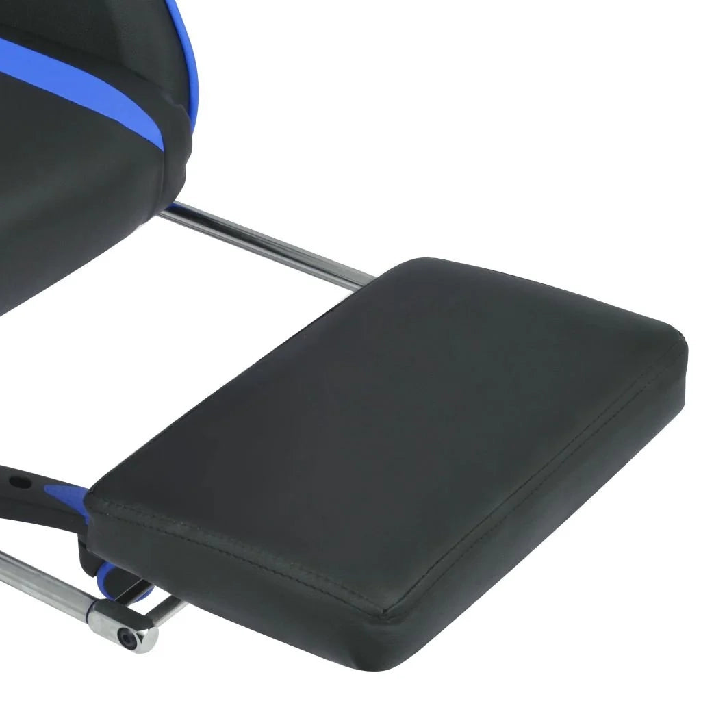 Sedia da ufficio reclinabile con poggiapiedi blu 0502030