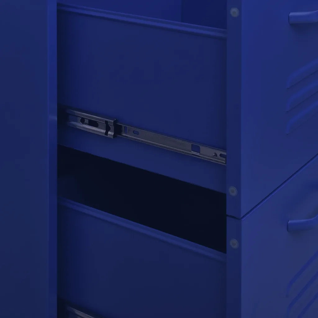 Mobile contenitore con cassetti 80 x 35 x 101 cm 6 cassetti guide in acciaio blu navy 02_0046836