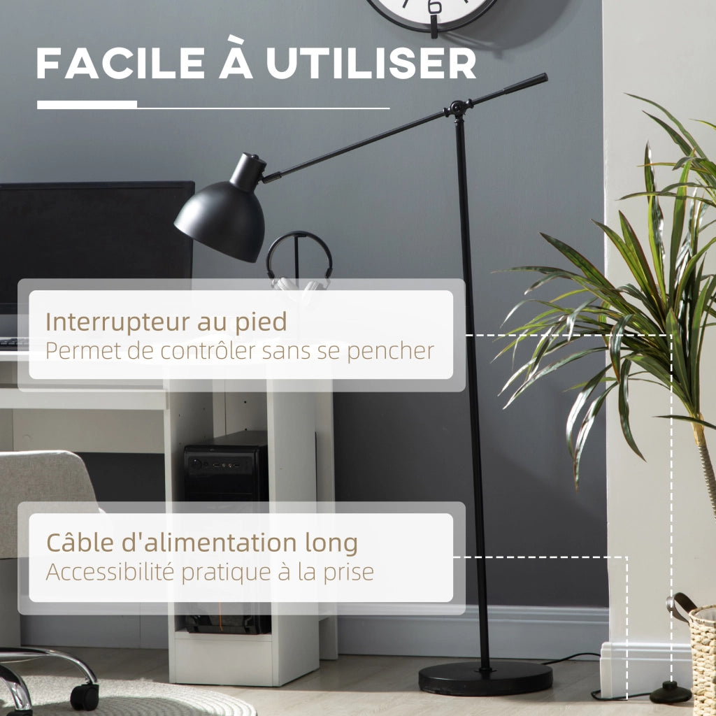 Lampada da terra a treppiede regolabile ¨C zephmum ¨C 40 W E27 nero