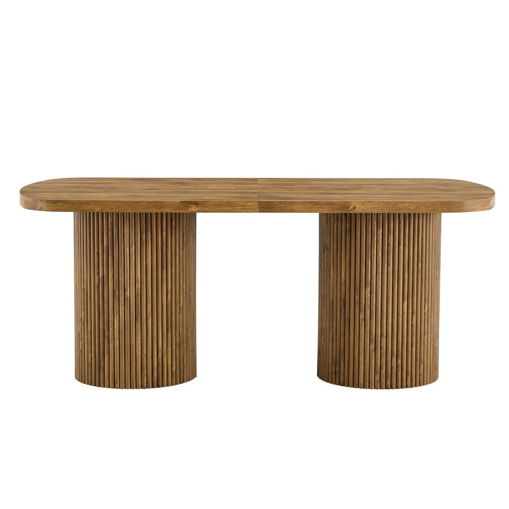 Tavolo da pranzo ovale design moderno per cucina ¨C MINIMAL ¨C Piano MDF effetto legno