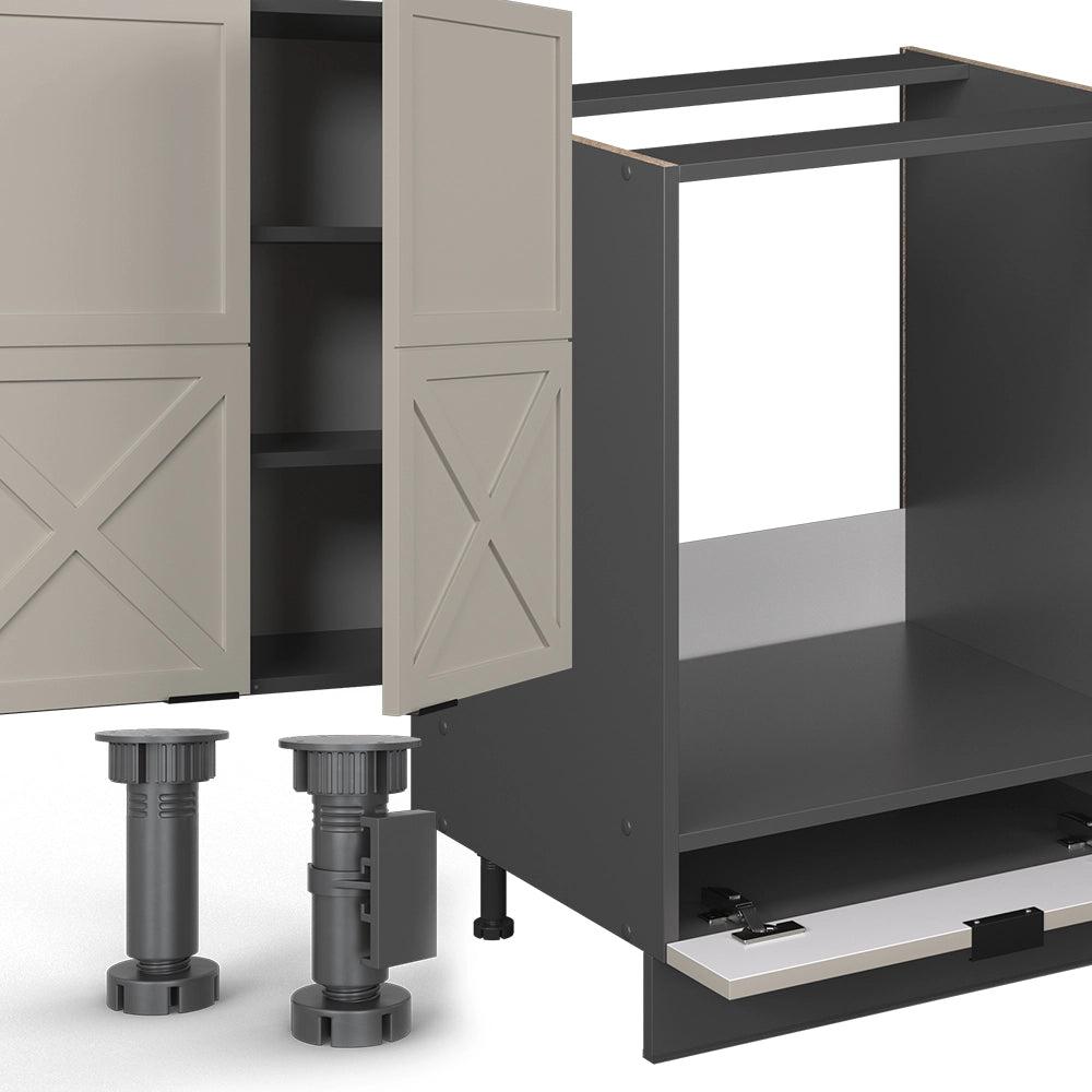 Cucina componibile Fame-Line GrigioBeige/Antracite 355 cm, PL Antracite Vicco
