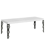 Tavolo allungabile 160/420x90 cm Karamay Premium colore bianco frassino gambe antracite