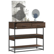 Tavolo Consolle Rovere Marrone 90x35x80 cm Legno Multistrato