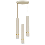 Lampada sospensione Luminex Reno crema/oro 3xGU10 Ø30