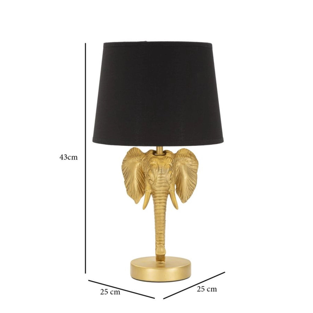 Lampada da Tavolo Elefante 1, Nero, Poliresina, 25x25x43 cm