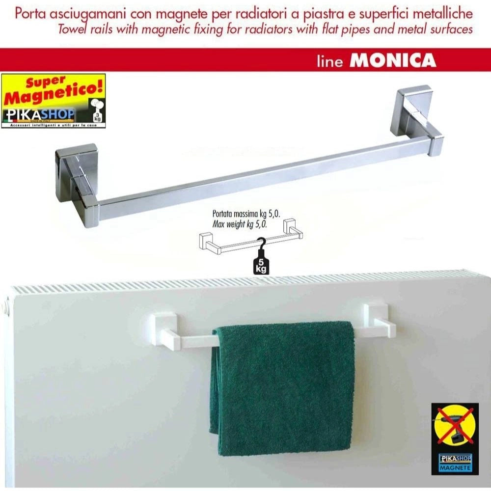Pika' porta asciugamani 55 centimentri monica super magnete metallo cromato