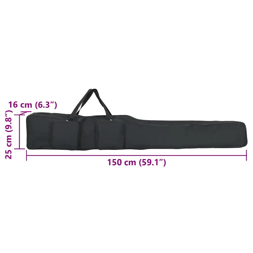 Borsa per Canna da Pesca Nera 150 cm in Tessuto Oxford CFW2847104
