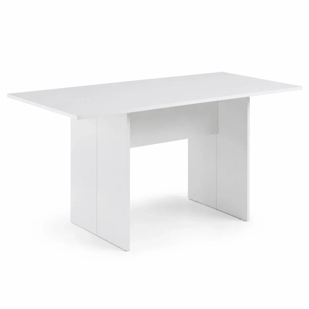 Consolle Allungabile Bianca Salvaspazio | Tavolo Trasformabile a Ribalta con Ripiano Portaoggetti | Tavolo Pieghevole per Cucina, Soggiorno, Ingresso e Sala da Pranzo 120x35/70x76 cm