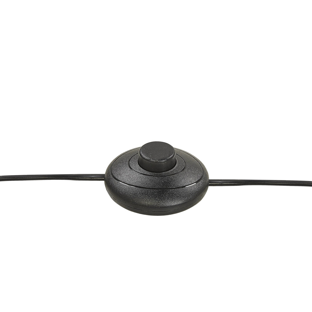 Lampada da terra in metallo nero 187 cm Struttura curva paralume a tamburo in cotone Base in marmo Design moderno
