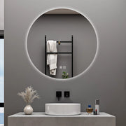 AICA Specchio da bagno 70 x 70 cm, 3 colori, antiappannamento, dimmerabile, interruttore touch, Funzione Memoria