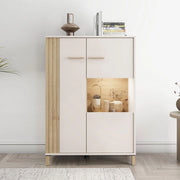 Mobile Espositore Orune, Vetrina 4 Ripiani, 85x40x122h cm Marrone Rovere Nodi
