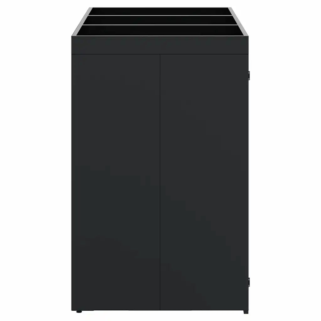 Contenitore per Rifiuti per 3 Bidoni Nero 204 x 77,5 x 121,5 cm