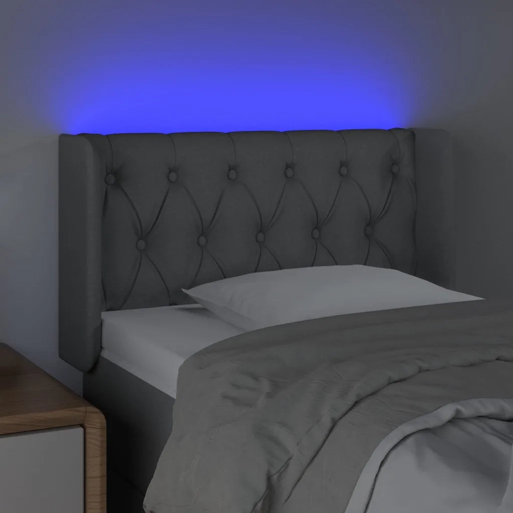 Testiera Grigio Chiaro a LED 83x16x78/88 cm in Tessuto 3123546