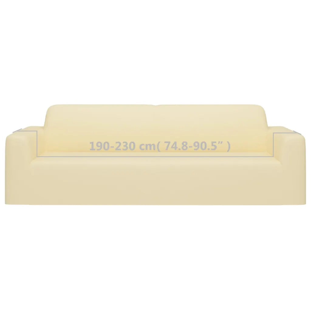 Fodera Elasticizzata Divano 3 Posti in Jersey Poliestere Crema 332946