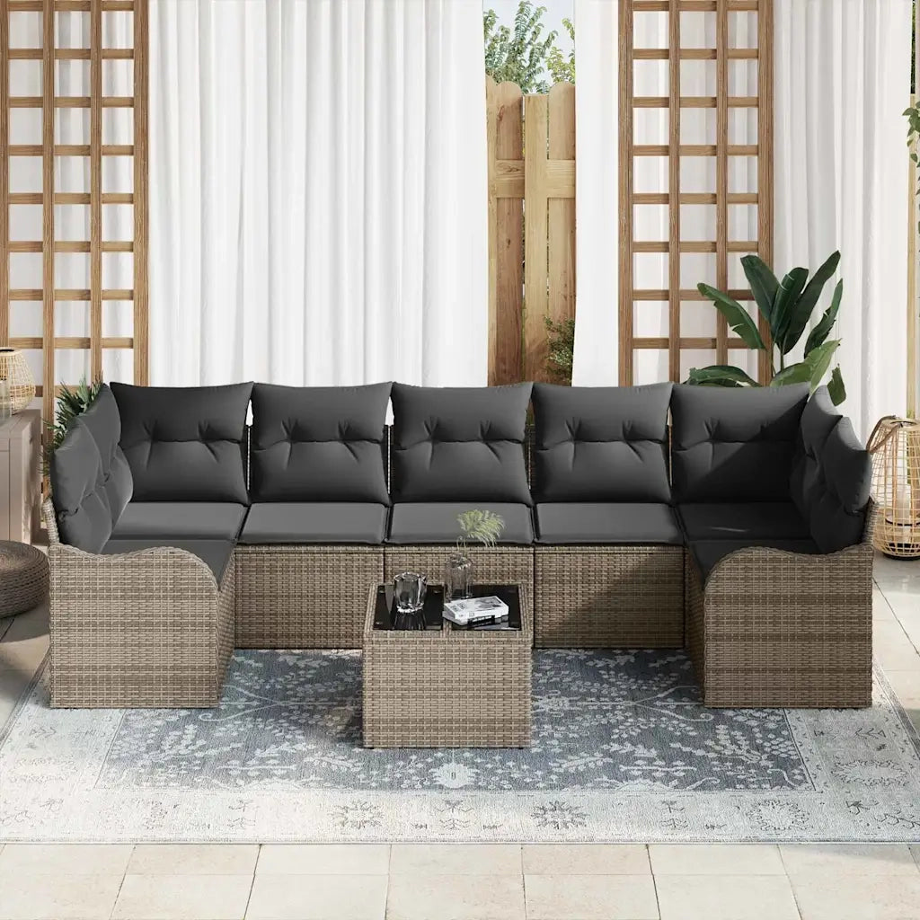 Set Divano da Giardino Grigio 55 x 55 x 37 cm polyrattan 3345619
