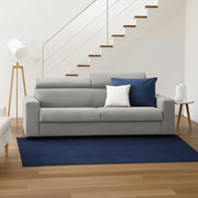 Divano Letto Algo, Divano a 3 posti, Made in Italy, SofÒ  Soggiorno con apertura girevole, con poggiatesta regolabili e Braccioli slim, cm 200x95h85, Grigio