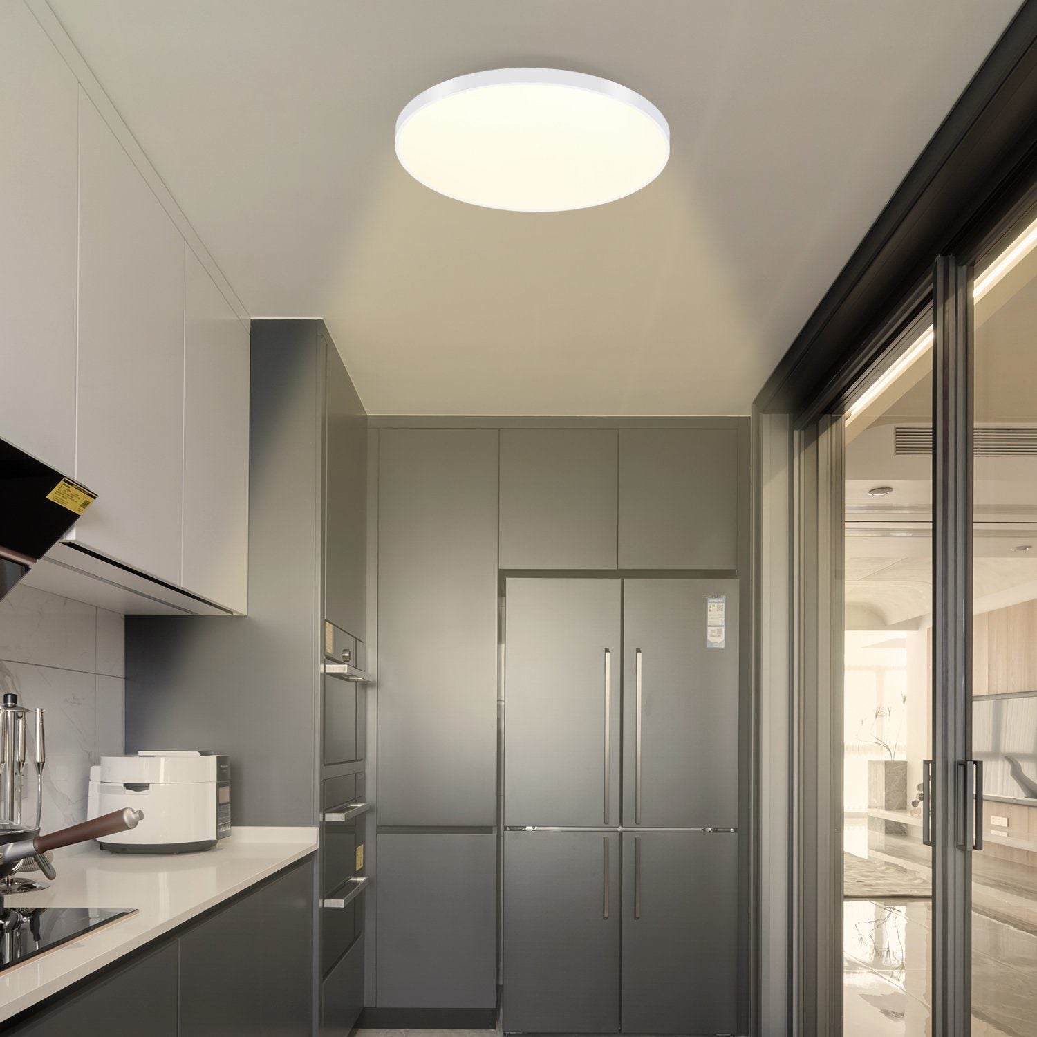 ZMH Lampada da soffitto plafoniera LED luce continua 37x2 5 cm dimmerabile