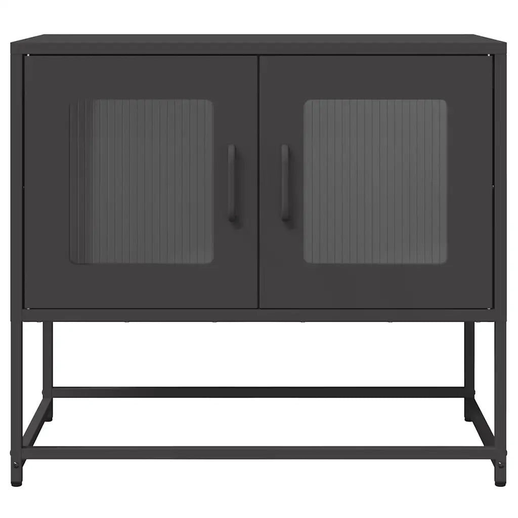 vidaXL Mobile TV Nero 68x39x60,5 cm in Acciaio Laminato a Freddo