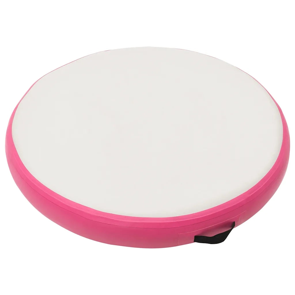 Tappetino Ginnastica Gonfiabile con Pompa 100x100x10cm PVC Rosa CFW1827166
