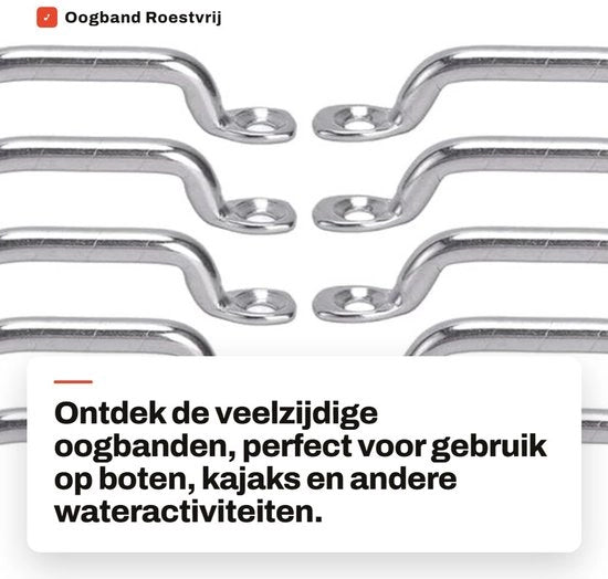 Oogband in acciaio inossidabile da 10 pezzi - Duraturo - Sostituzione facile - Adatto per barche e kayak - Utilizzo affidabile - Attacco di fissaggio