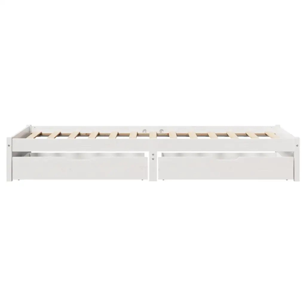 Letto senza Materasso Bianco 90x200 cm Legno Massello di Pino