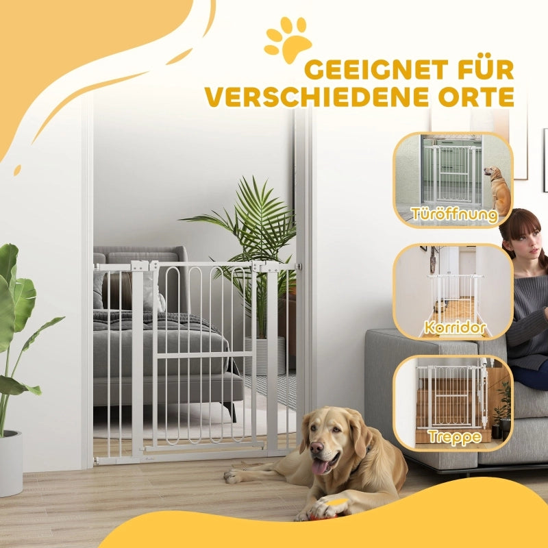 Barriera estensibile a forbice regolabile da 76 a 104 cm per porte e scale in acciaio bianco 94 cm