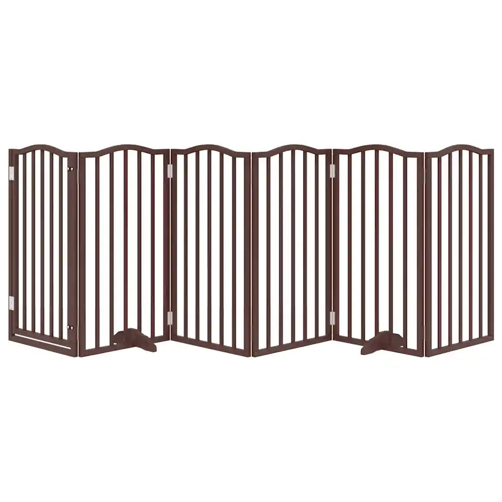 vidaXL Cancello Cani Pieghevole Rovere Marrone 6 Pannelli 300cm Pioppo