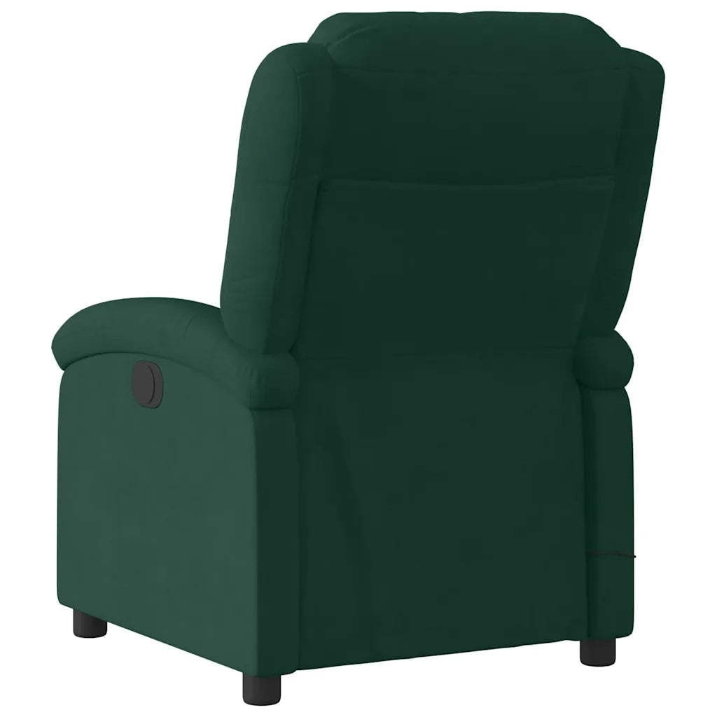 Divano Sedia-Poltrona Massaggiante Reclinabile Verde Scuro in Velluto 439033