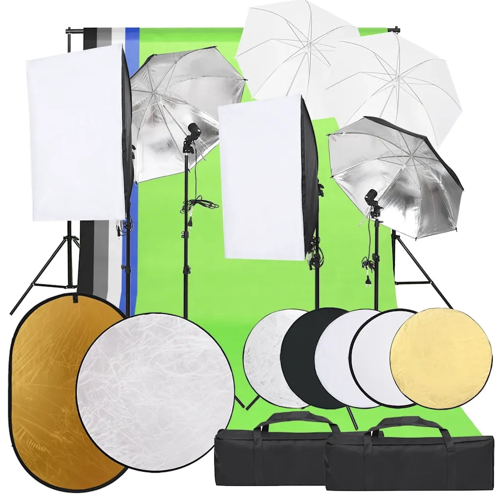 Kit per Studio Fotografico con Set Luci, Fondale e Riflettorecod mxl 121427